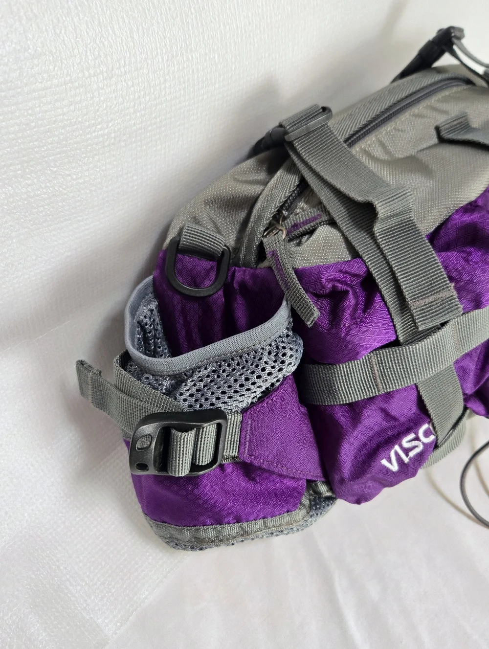 Viscne Hiking Fanny Pack Utility Waist Bag Trail Purple Gray Unisex